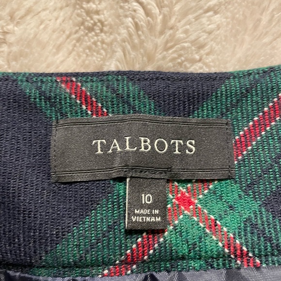 EUC Talbots Wool Blend Red and Green Plaid Skirt - Picture 3 of 4